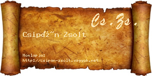 Csipán Zsolt névjegykártya